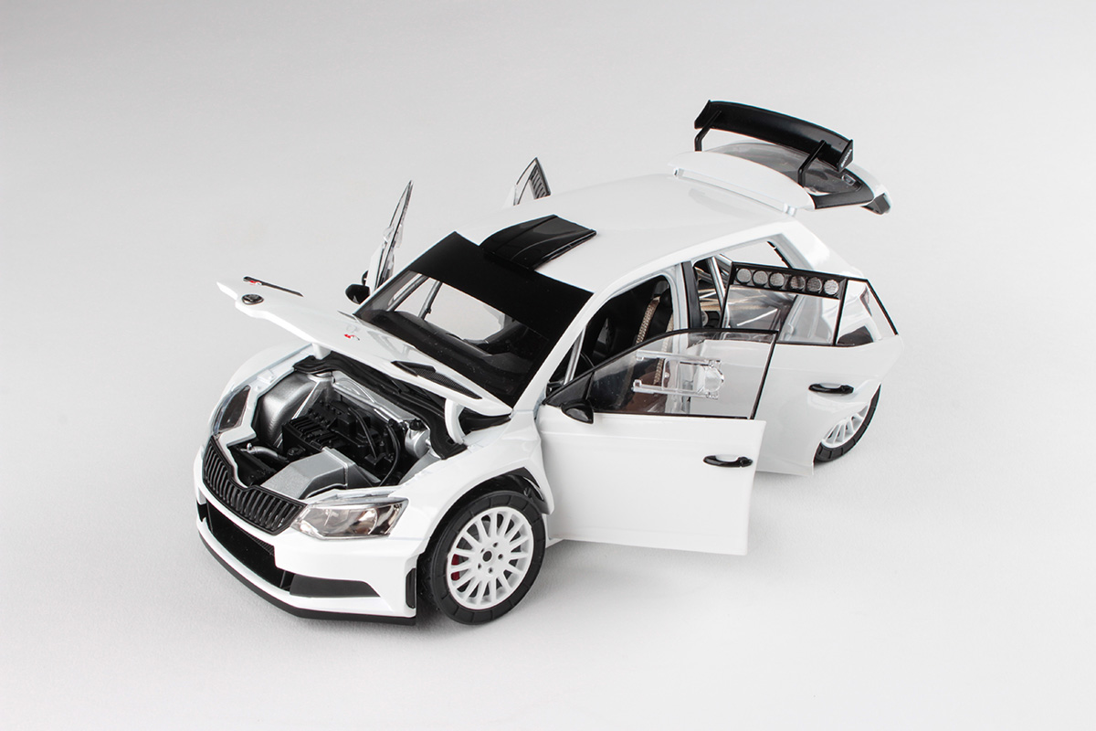 Škoda Fabia III R5 2015 bílá 1:18 Abrex