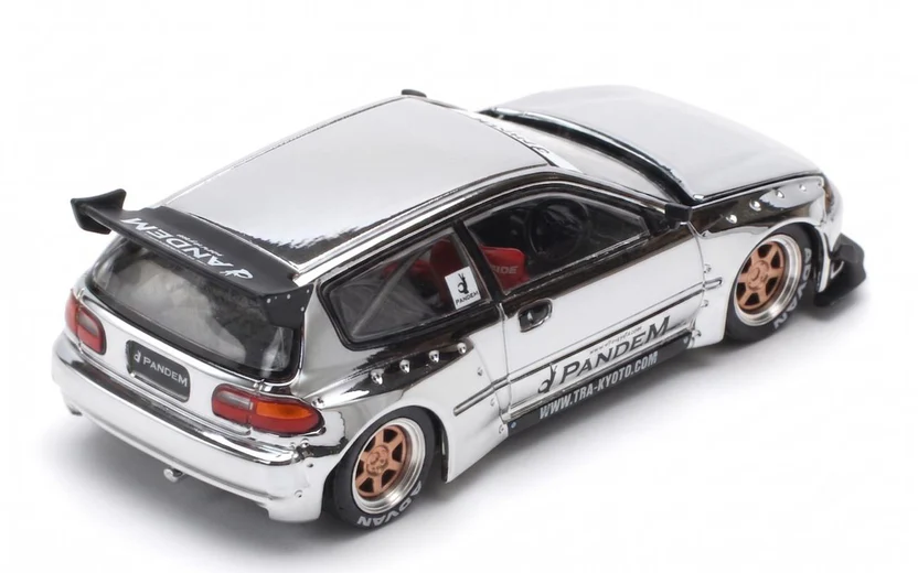 Honda Pandem Civic EG6 *Tokyo Station Exclusives* silver chrome 1:64 Pop Race Limited