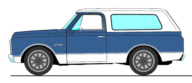 Chevrolet K5 Blazer 2WD Street Custom 1969 blue/white 1:18 Acme Diecast