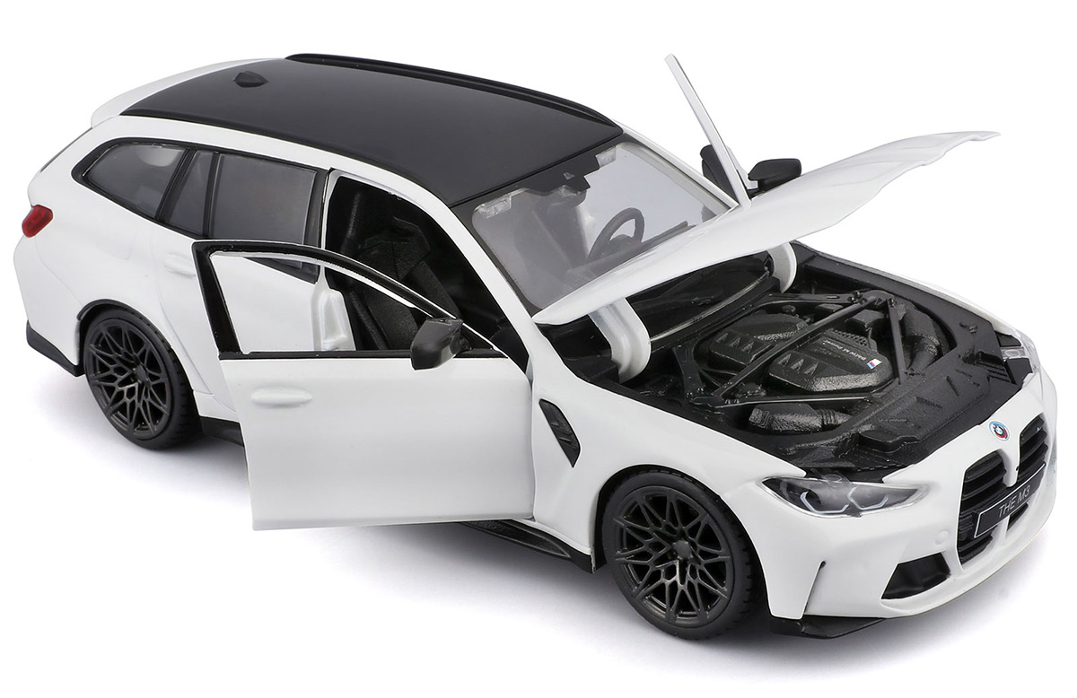 BMW M3 Touring 2023 white 1:24 Bburago