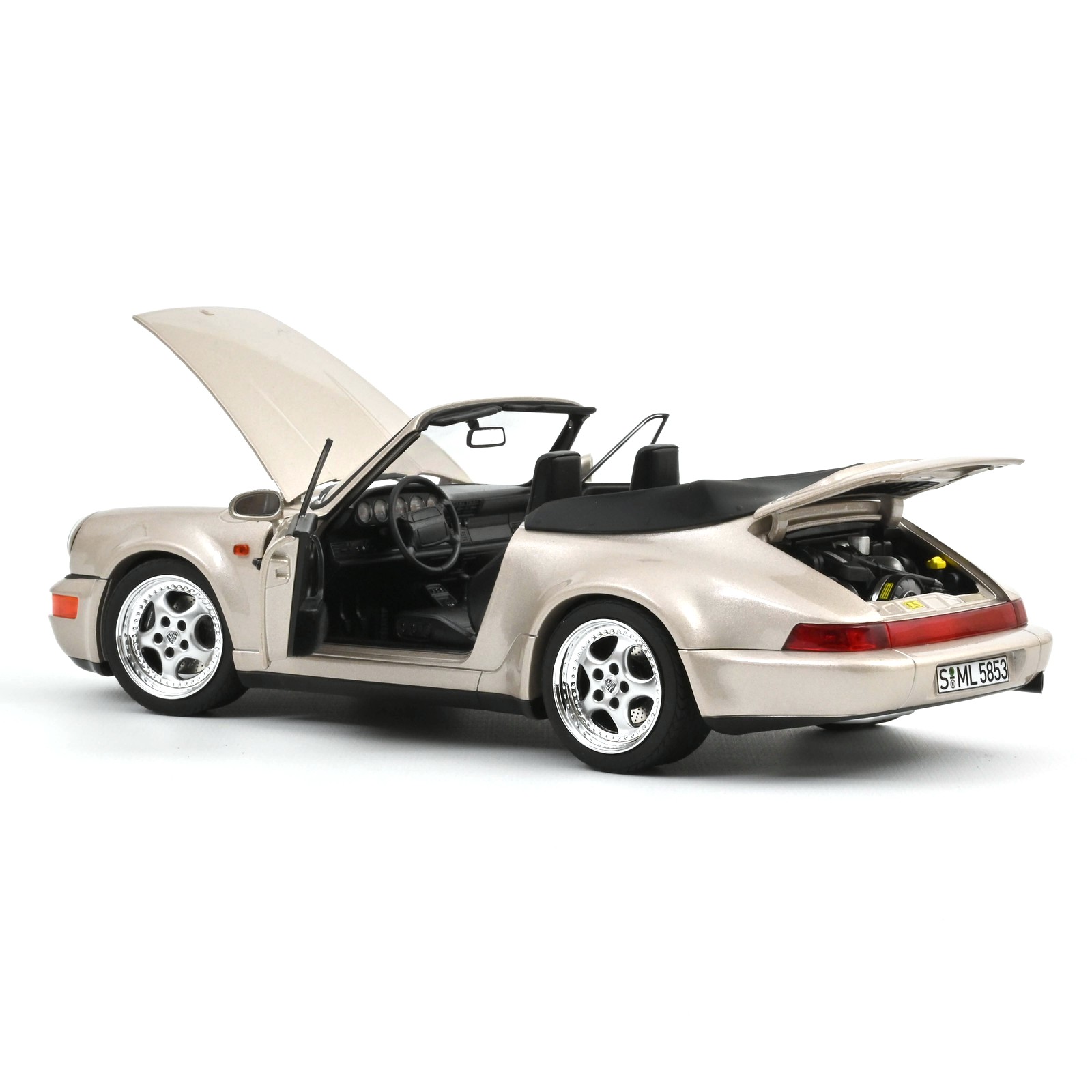 Porsche 911 Turbo Look Cabriolet 1992 silver metallic 1:18 Norev
