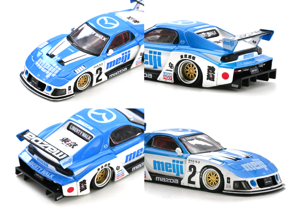 Mazda RX7 (FD3S) LB-Super Silhouette *Meiji* blue/white 1:64 Inno Models