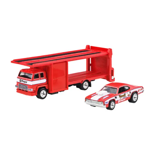 Plymouth Duster '73 & Second Story Lorry *Team Transport #82* 1:64 HotWheels
