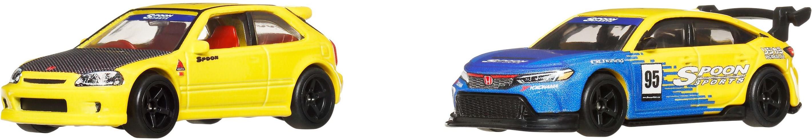 Honda Civic Type-R (EK9) '99 & Honda Civic Type-R #95 *Premium 2-Pack* yellow/blue 1:64 HotWheels