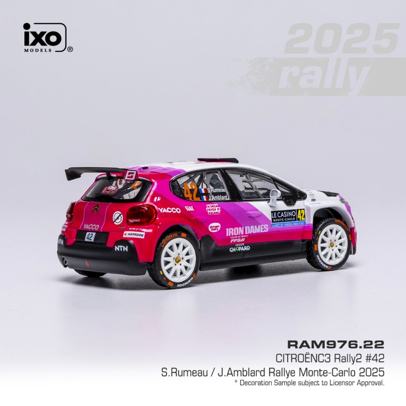 Citroen C3 Rally2 #42 Rumeau/Amblard Rally Monte-Carlo 2025 1:43 Ixo Models