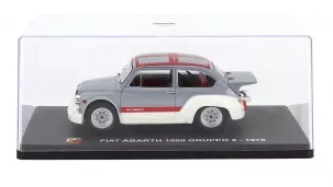 Fiat 600 Abarth 1000 Gr.2 1970 grey/white/red 1:24 Hachette