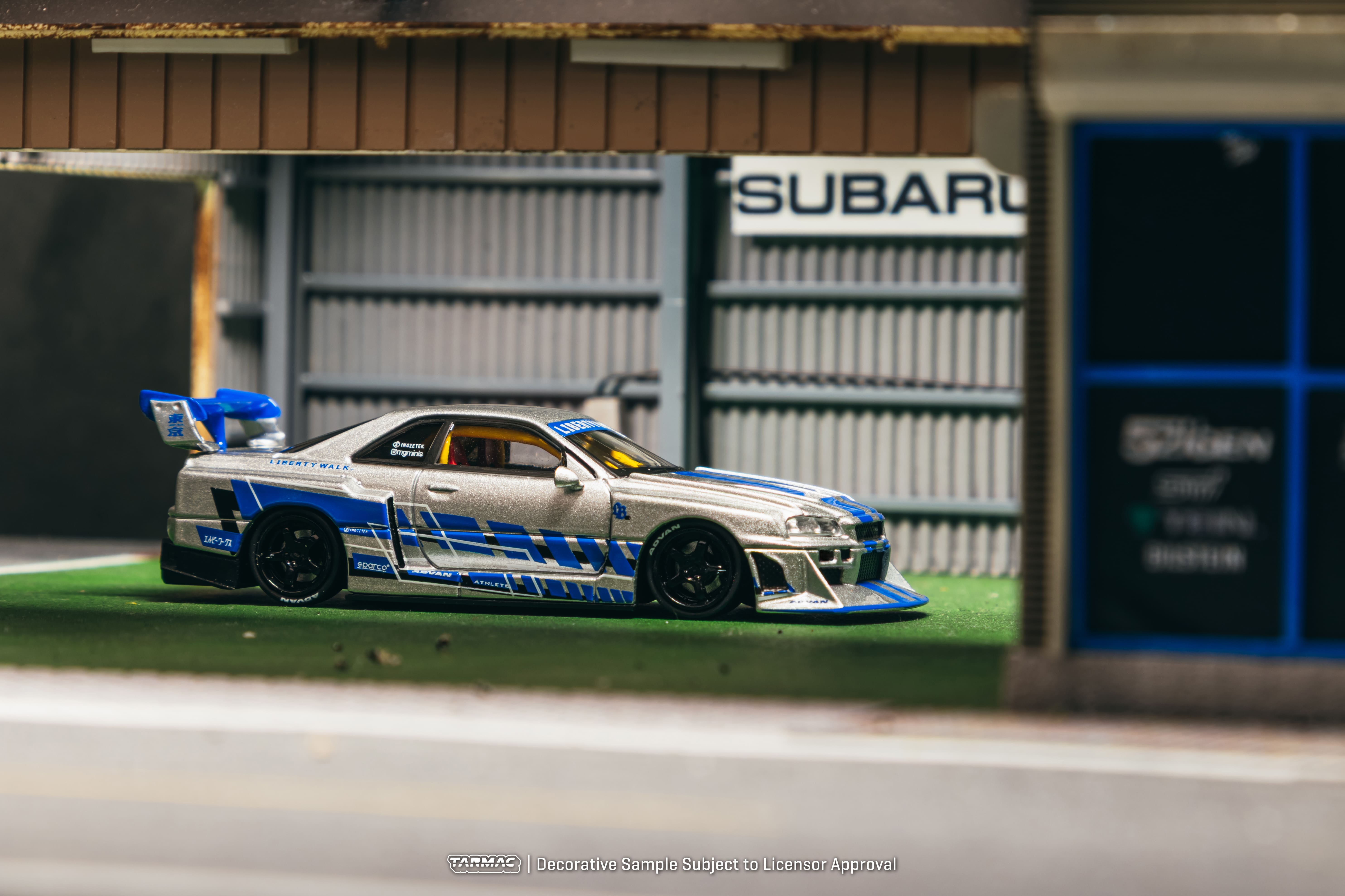 Nissan Skyline GTR (ER34) LB Super Silhouette MGMini SEMA Show 2025 silver/blue 1:64 Tarmac