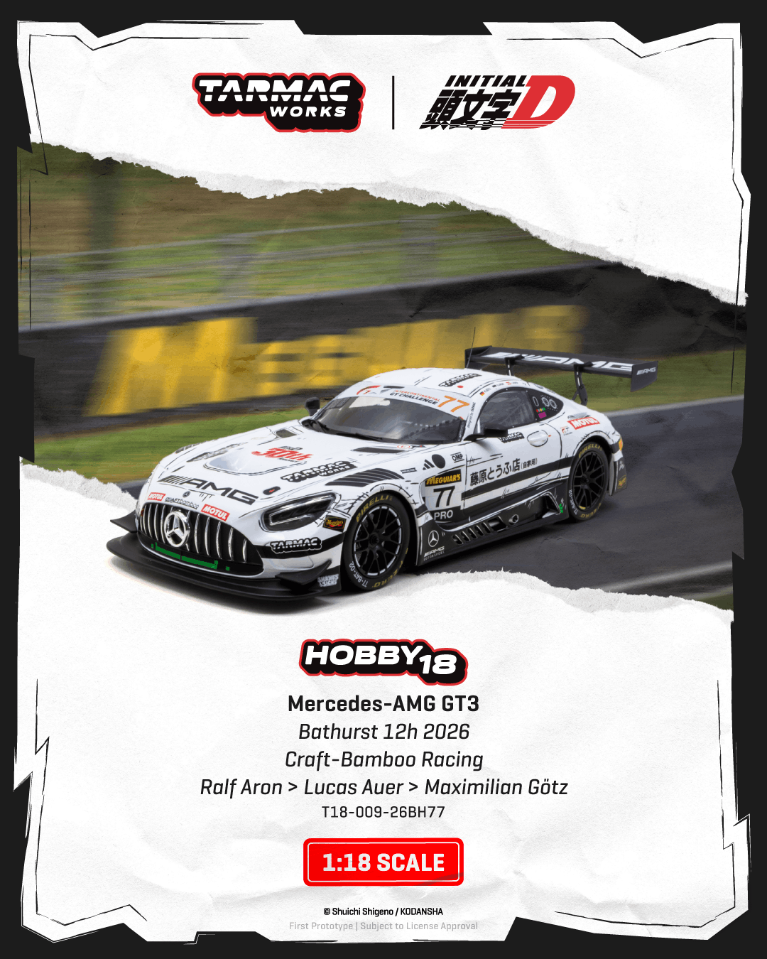 Mercedes-AMG GT3 Mercedes-AMG Team Craft-Bamboo Racing #77 R.Aron/L.Auer/M.Götz Bathurst 12 Hour 2026 1:18 Tarmac