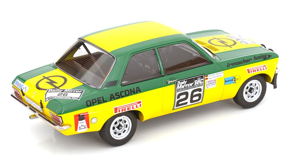 Opel Ascona A #26 Röhrl/Berger RAC Rally 1973 1:18 MCG Modelcar Group