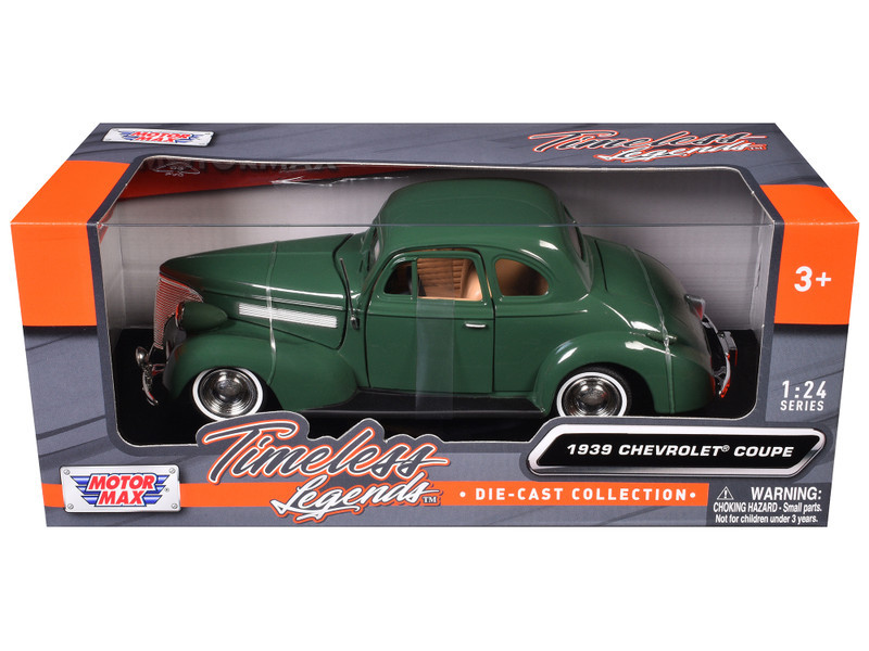 Chevrolet Coupe 1939 dark green 1:24 Motor Max