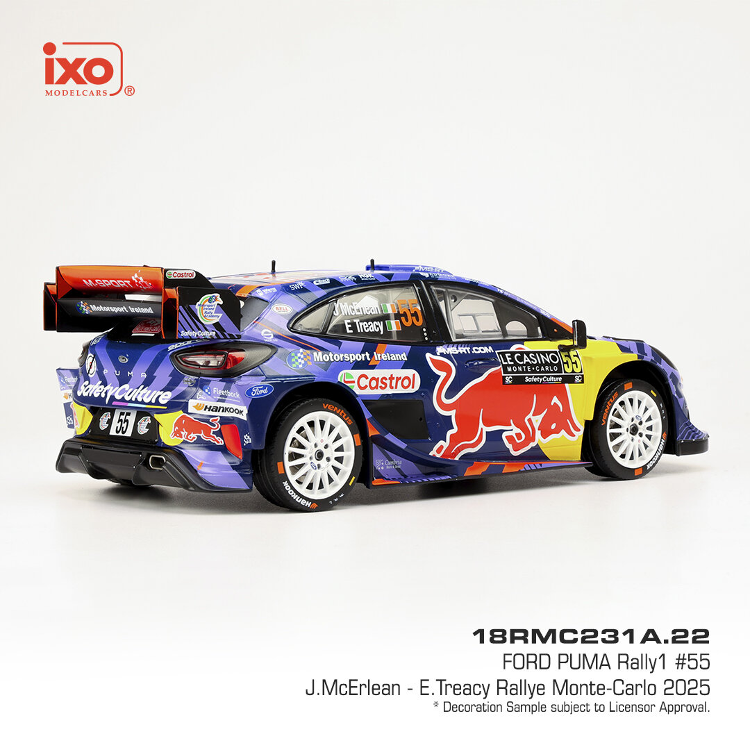 Ford Puma Rally1 #55 J.McErLean/E.Treacy Rally Monte-Carlo 2025 1:18 Ixo Models
