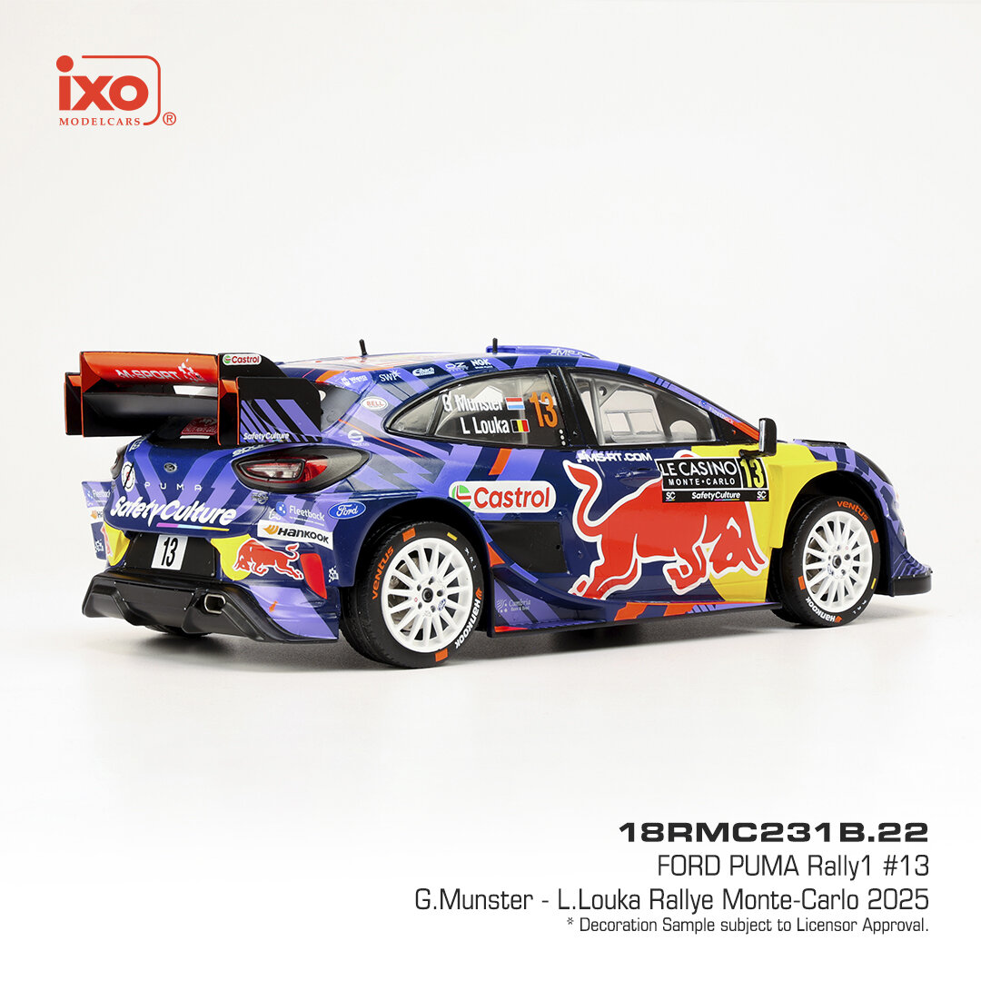 Ford Puma Rally1 #13 G.Munster/L.Louka Rally Monte-Carlo 2025 1:18 Ixo Models