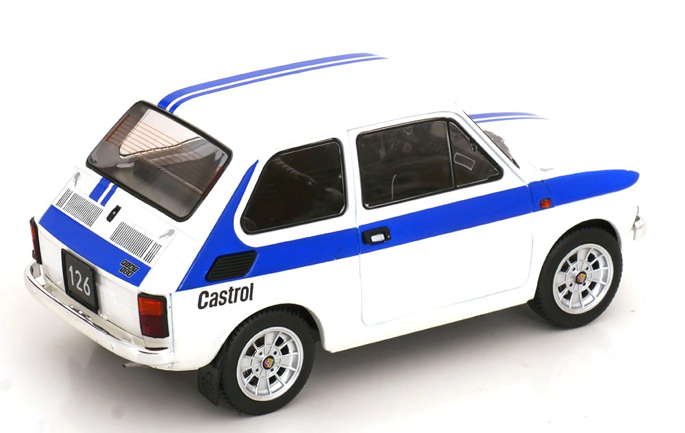 Fiat 126 1972 white/blue 1:18 MCG Modelcar Group