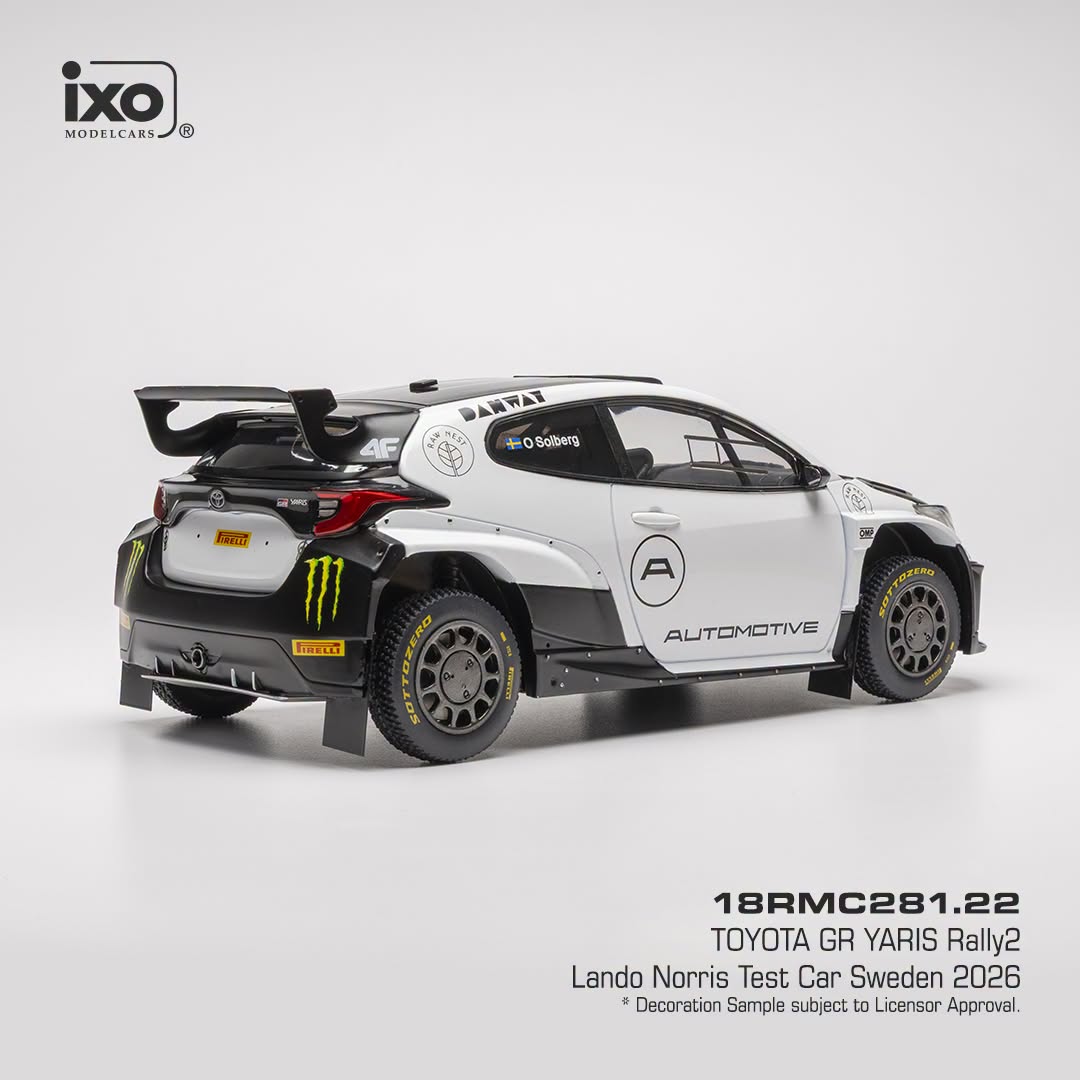 Toyota Yaris GR Rally 2 WRC #0 Lando Norris Test Rally Sweden 2026 1:18 Ixo Models