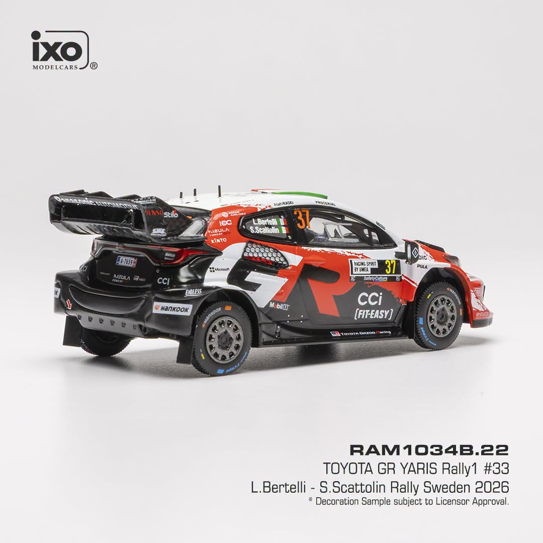 Toyota Yaris GR WRC Rally 1 Team Toyota Gazoo Racing WRT #33 Evans/Martin Winner Rally Sweden 2026 1:43 Ixo Models