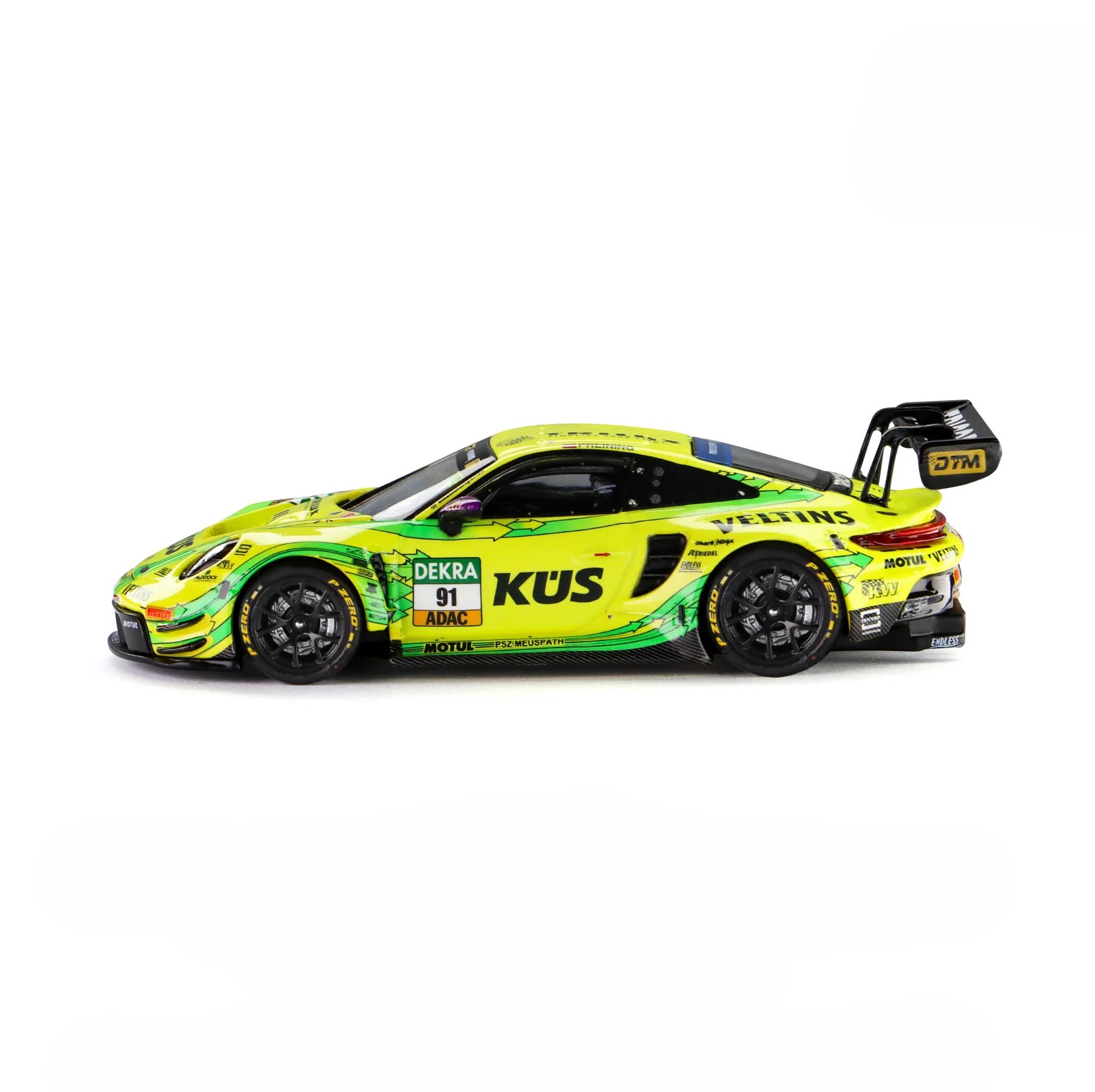 Porsche 911 GT3 R Manthey EMA #91 T.Preining DTM 2025 yellow/green 1:64 Trends Hobby