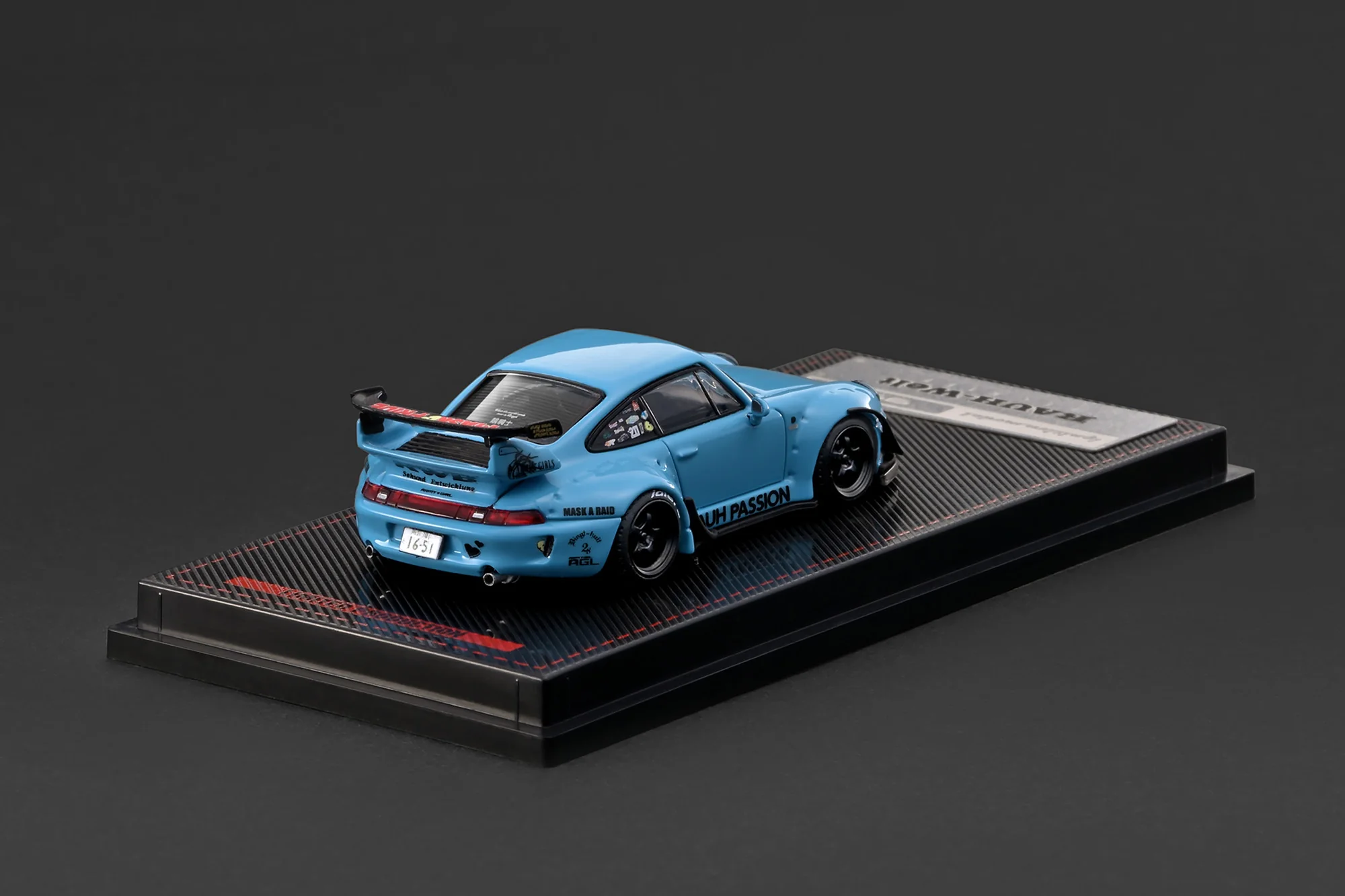 Porsche RWB 993 light blue 1:64 Ignition Model