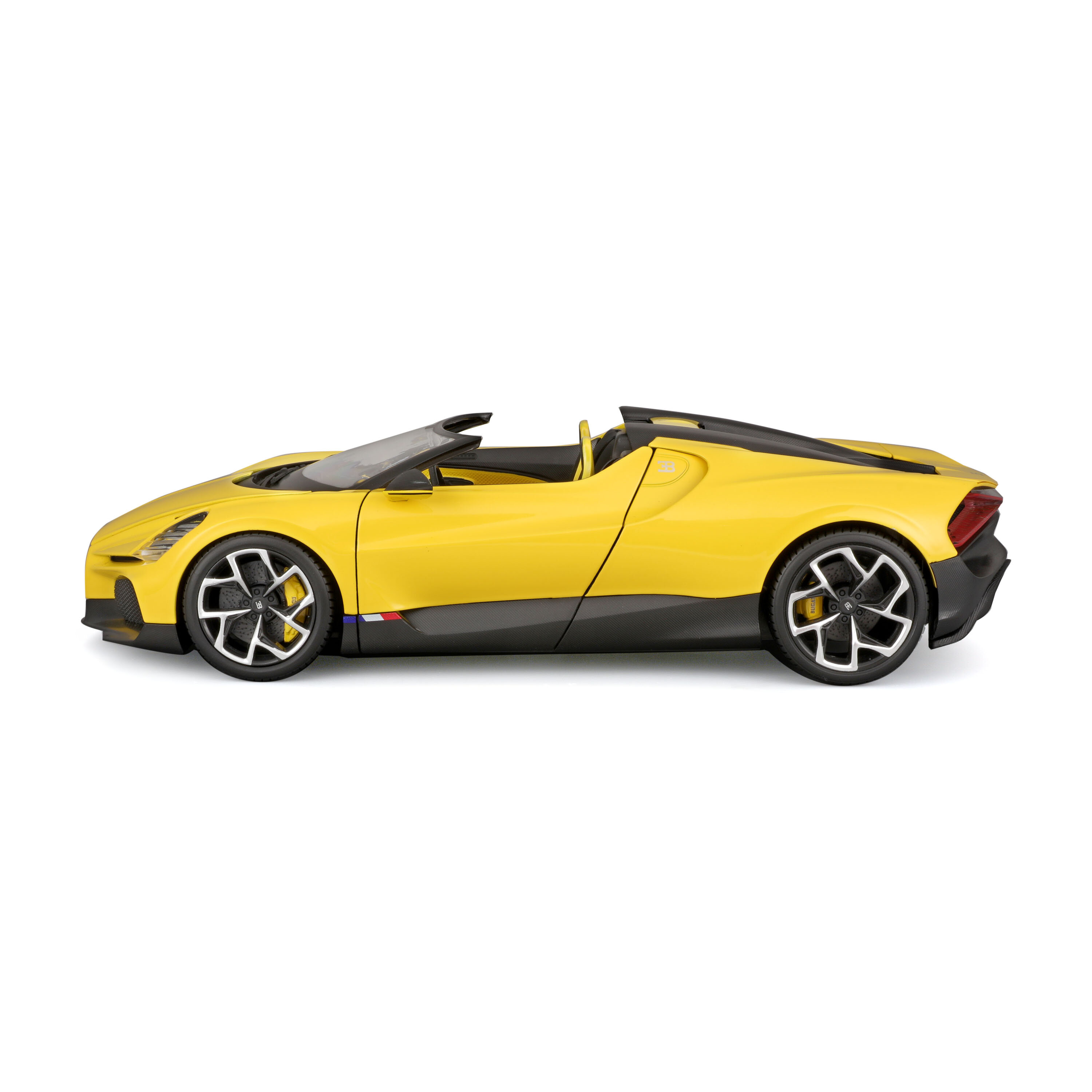 Bugatti W16 Mistral Cabriolet yellow/black 1:18 Bburago