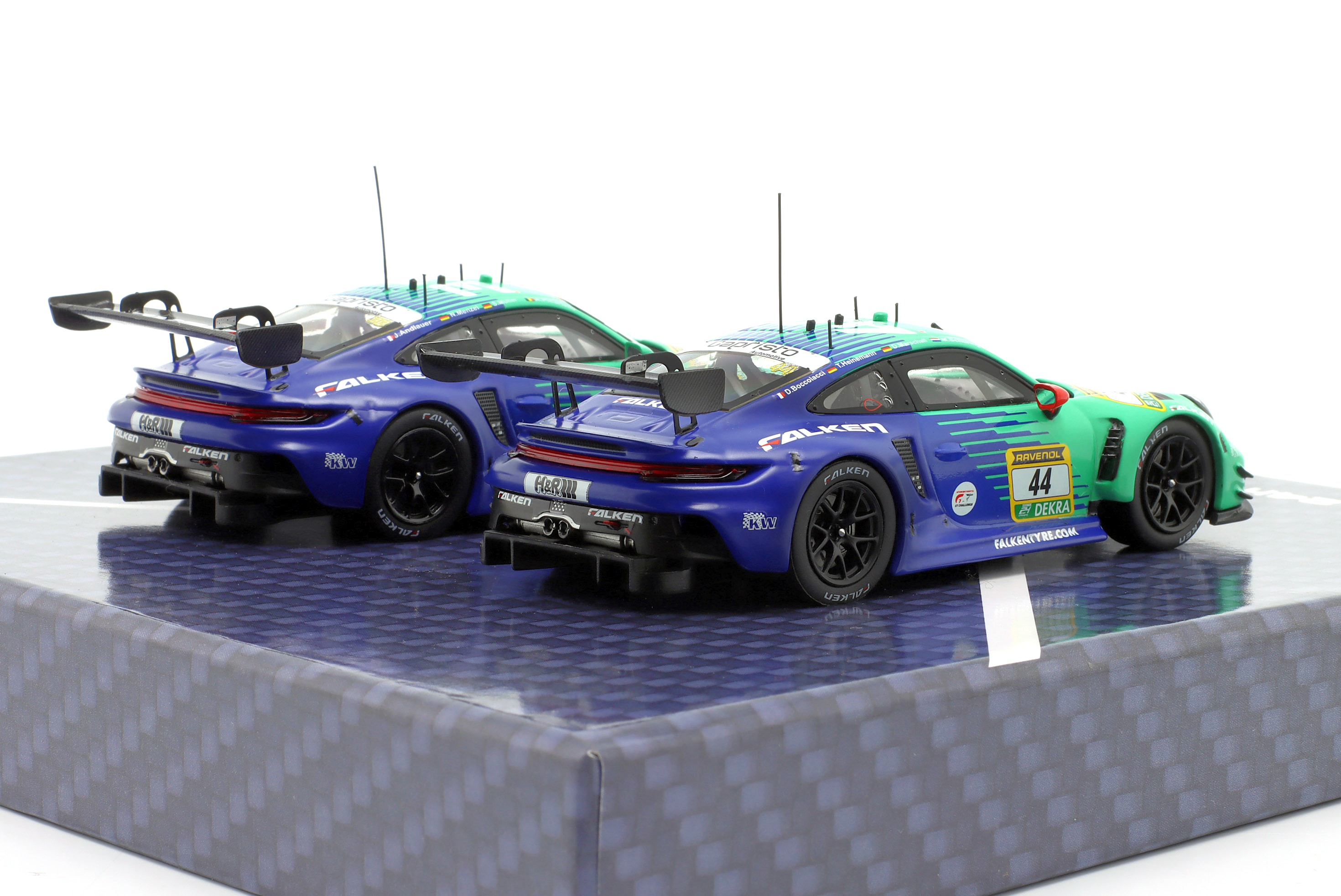2 Cars Set: Porsche 911 GT3 R Falken Motorsports #44 + #33 24H Nürburgring 2025 1:43 Ixo Models