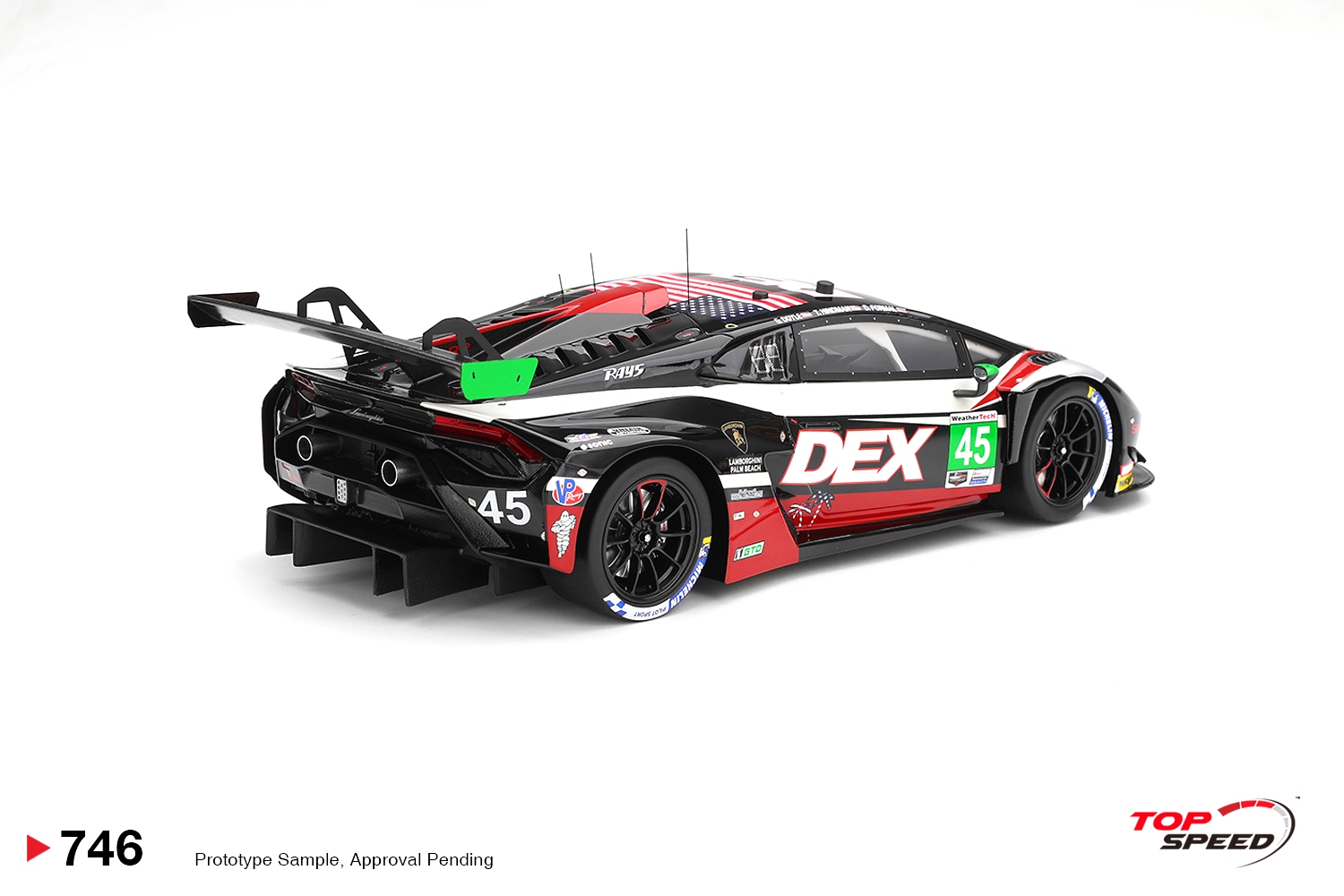 Lamborghini Huracan GT3 EVO2 #45 Formal/ Hindman/ Doyle Dex Wayne Taylor Racing Laguna Seca Class Winner 2026 1:18 TopSpeed Models