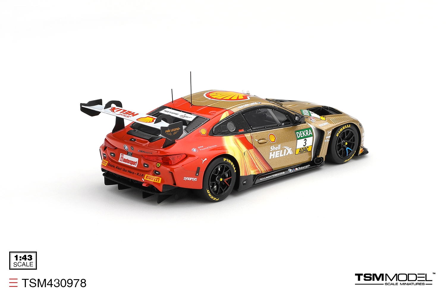 BMW M4 GT3 EVO #3 Van Der Linde Schubert Motorsport DTM Zandvoort Race 2 Winner 2026 1:43 TSM Model