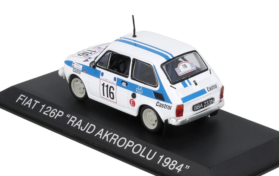 Fiat 126P #116 Szerla/Janarek RAJD Rally Acropolis 1984 night version 1:43 Altaya