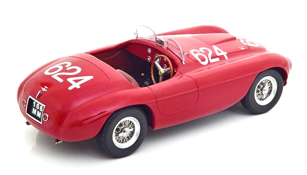Ferrari 166MM 2.0L V12 Spider #624 Biondetti/Salani Winner Mille Miglia 1949 1:18 KK Scale
