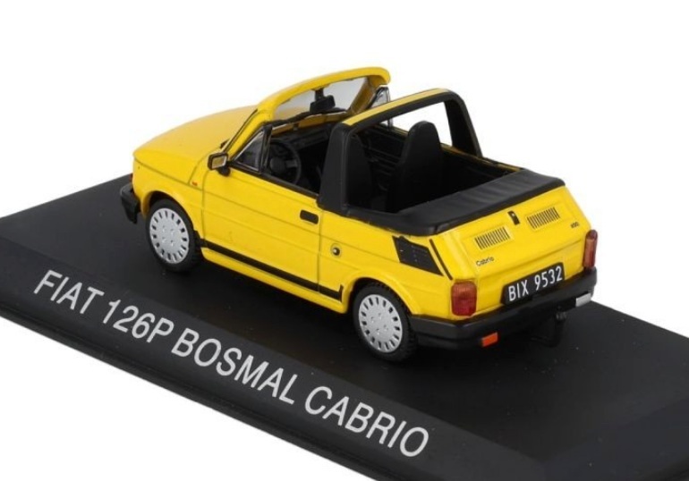 Polski Fiat 126P Bosmal Cabriolet 1987 yellow 1:43 Altaya