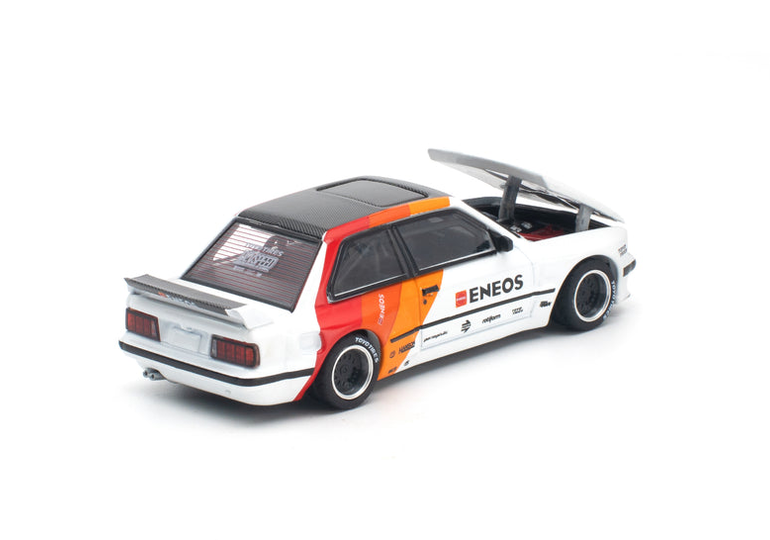 BMW E30 Pandem white/orange/red 1:64 Pop Race Limited