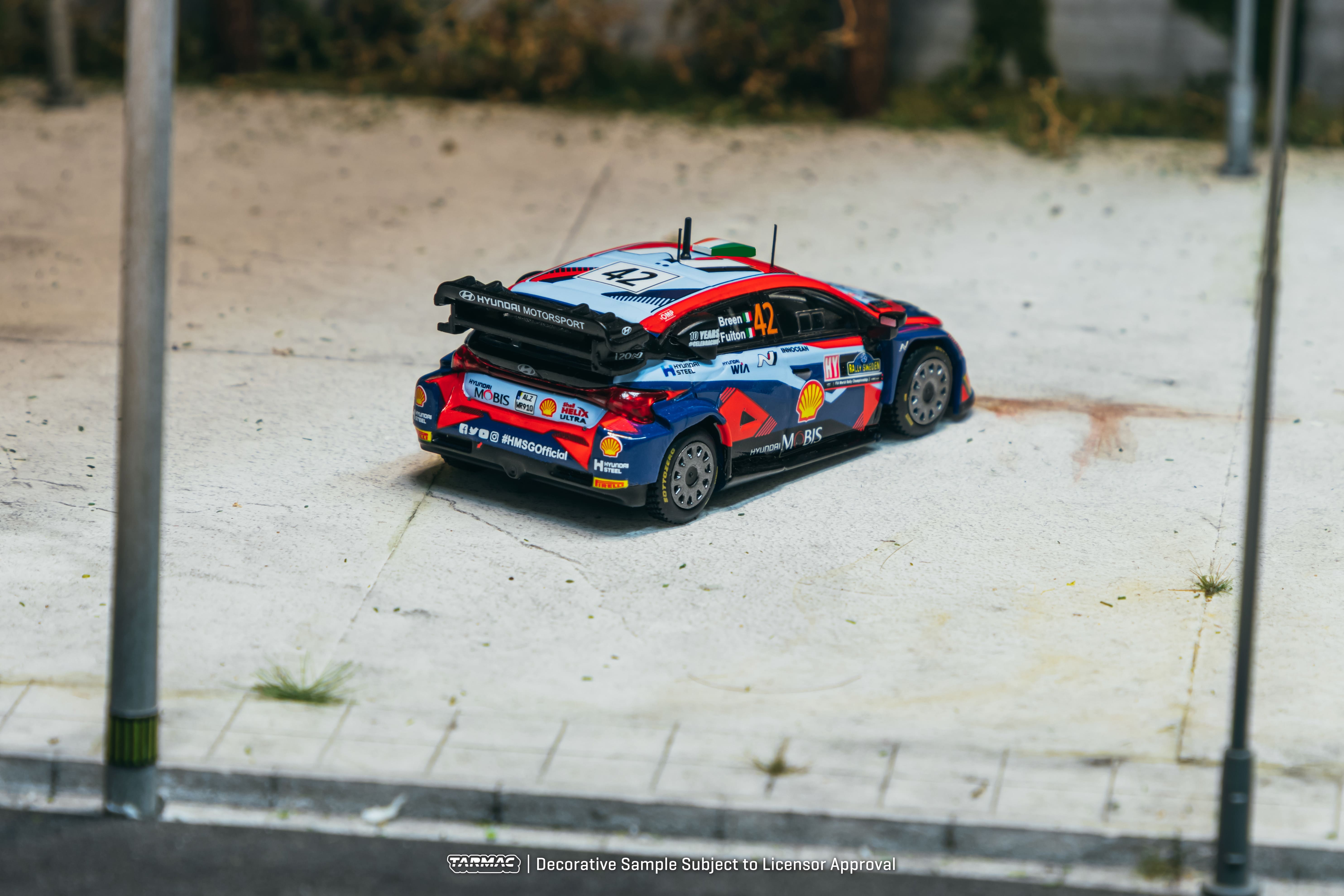 Hyundai i20 N Rally1 Hyundai Shell Mobis WRT #42 C.Breen/J.Fulton Rally Sweden 2023 1:64 Tarmac
