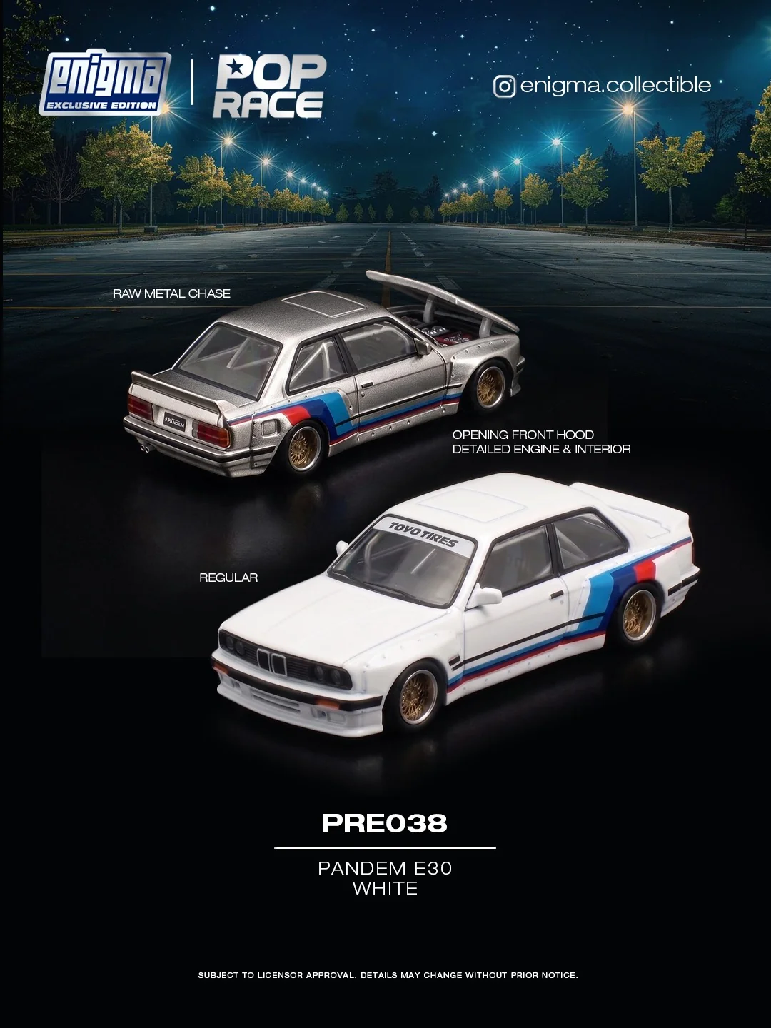 BMW E30 Pandem white 1:64 Pop Race Limited