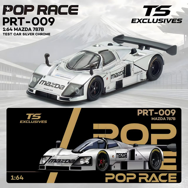 Mazda 787B Test Car *Poprace x Tokyo Station* silver chrome 1:64 Pop Race Limited