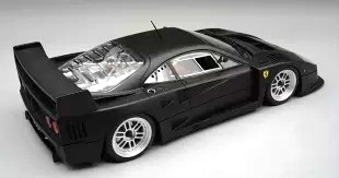 Ferrari F40 Le Mans Press Version 1996 Enkei Silver Wheels matt black 1:12 Tecnomodel