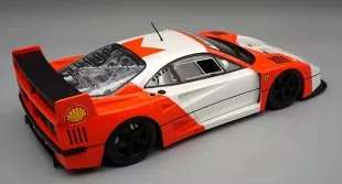 Ferrari F40 Le Mans Racing 1996 Black Wheels red/white 1:12 Tecnomodel