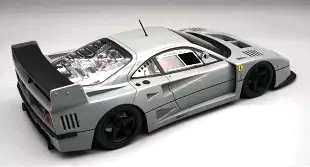 Ferrari F40 Le Mans Press Version 1996 Black Wheels grigio medio 1:12 Tecnomodel