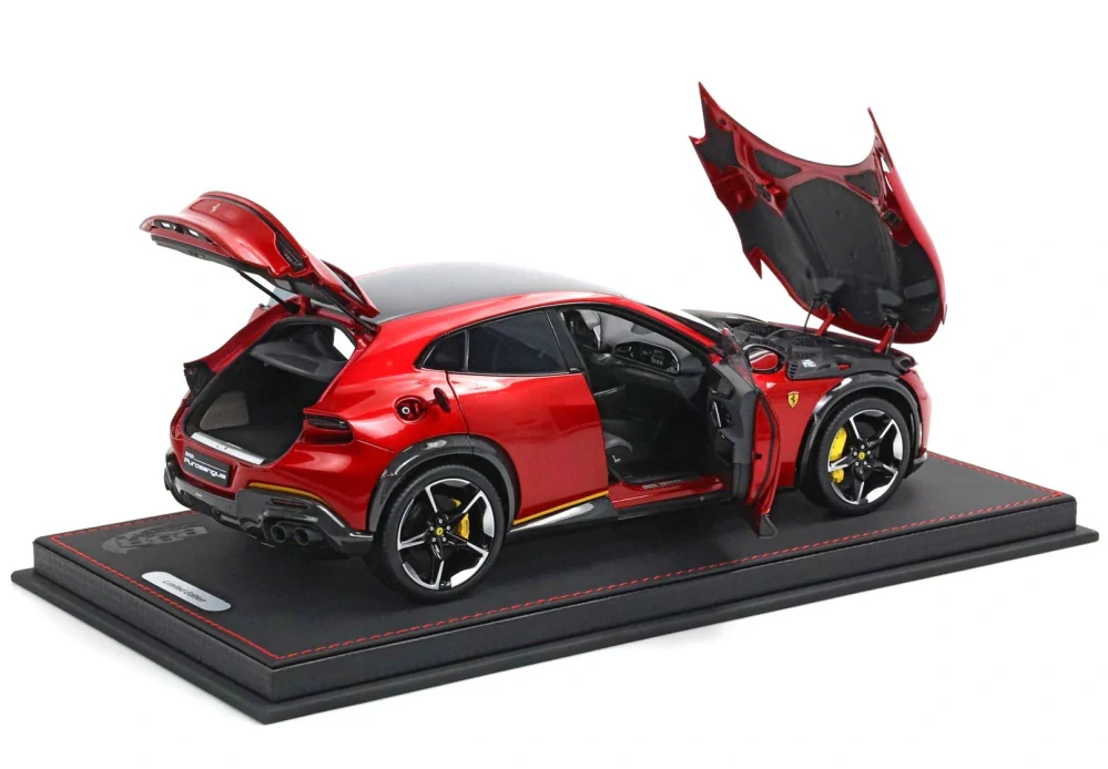 Ferrari Purosangue Rosso Magma with yellow stripes 1:18 B.B.R.