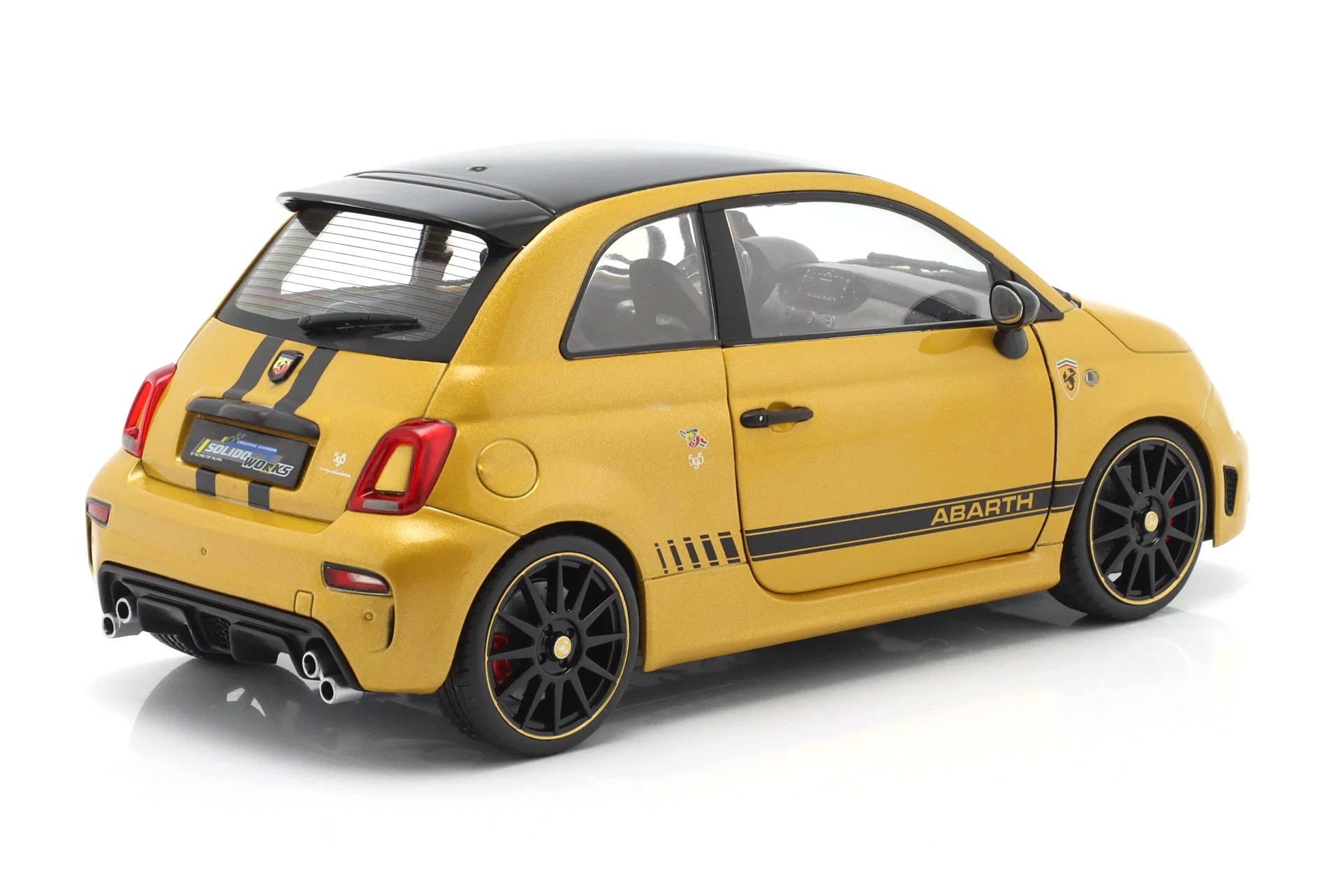 Fiat F595 Abarth Solido Works yellow 1:18 Solido
