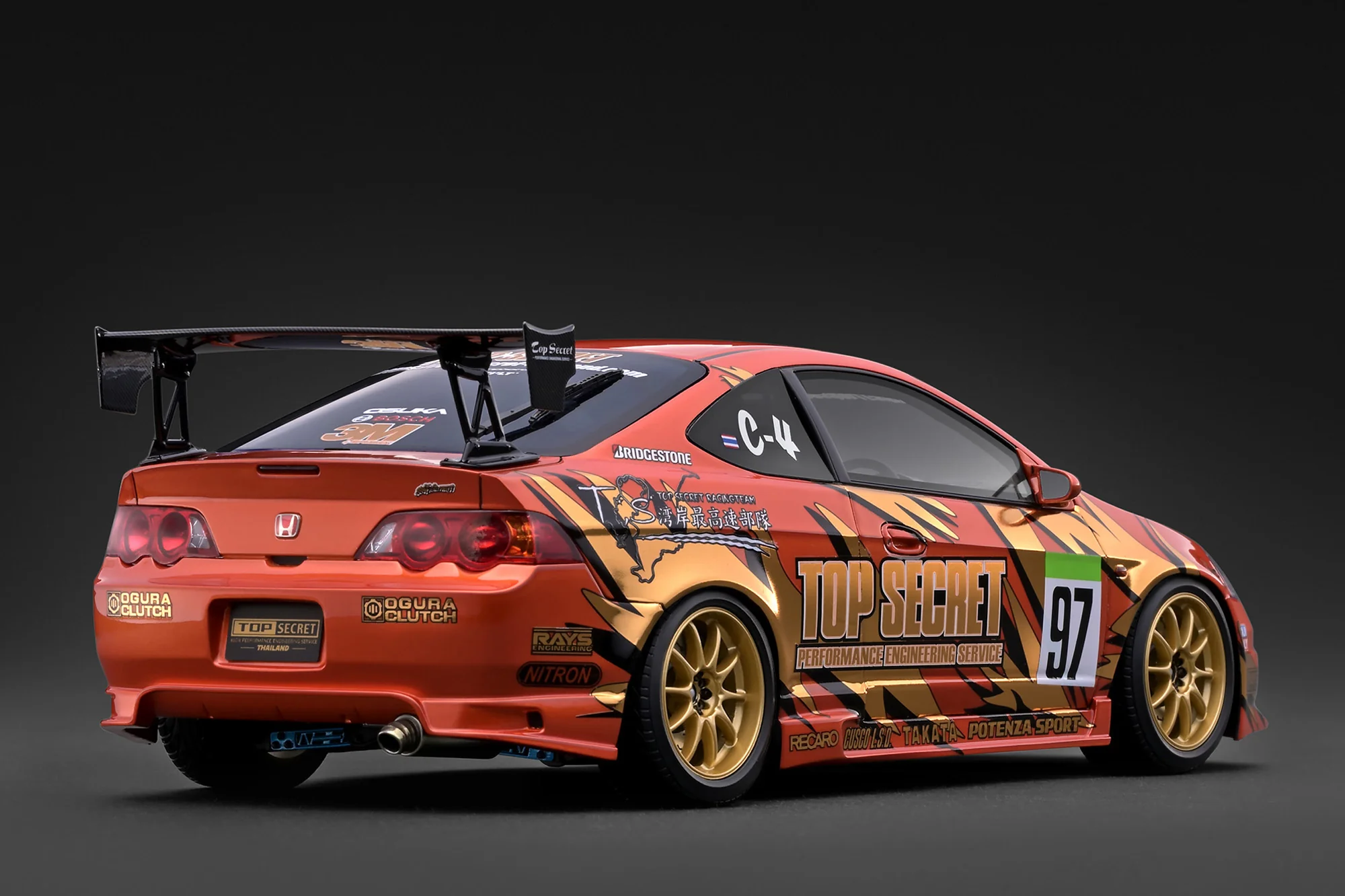 Top Secret Integra DC5 orange metallic 1:18 Ignition Model