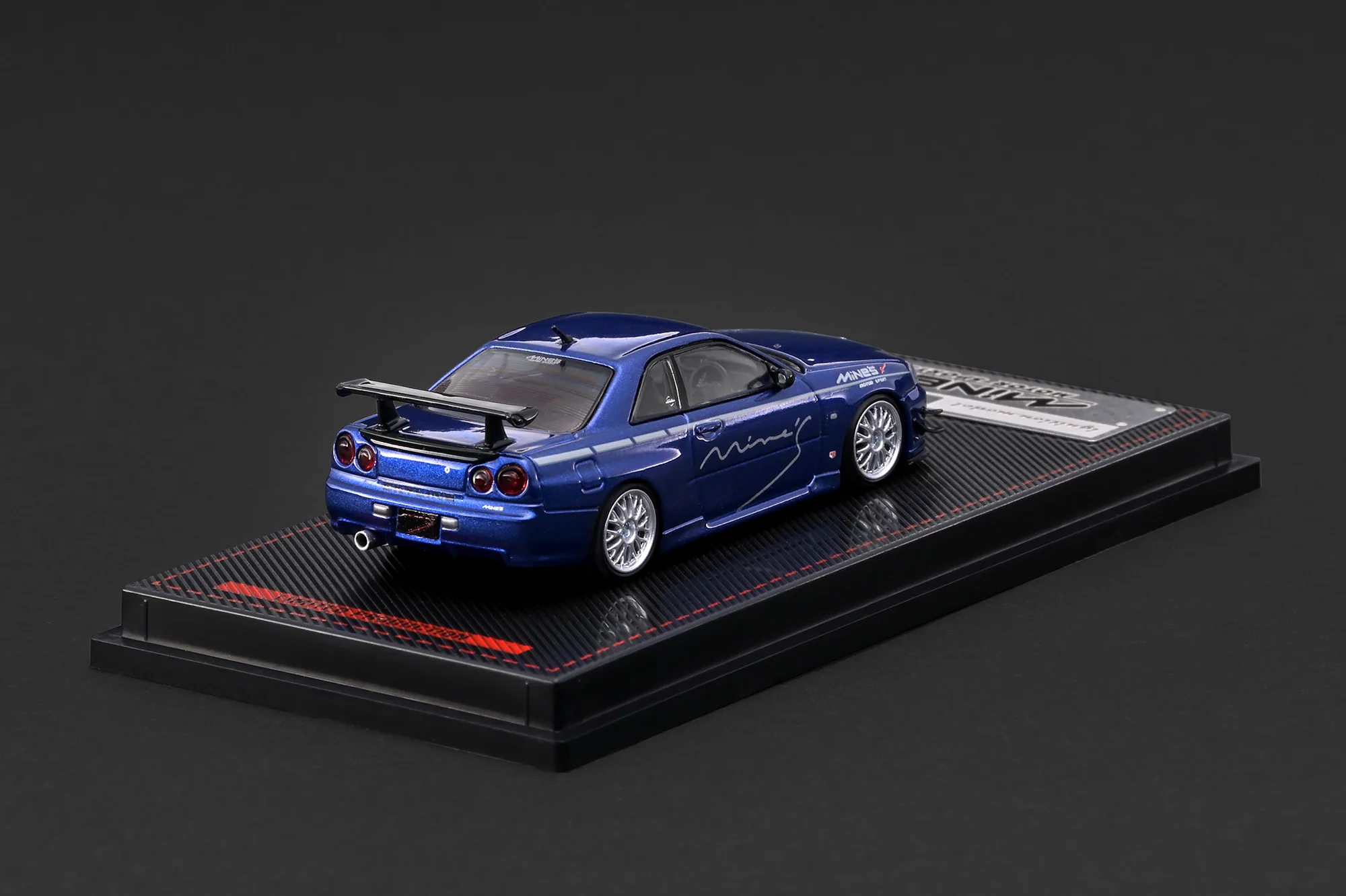 Nissan Skyline GT-R Mine's R34 blue metallic 1:64 Ignition Model