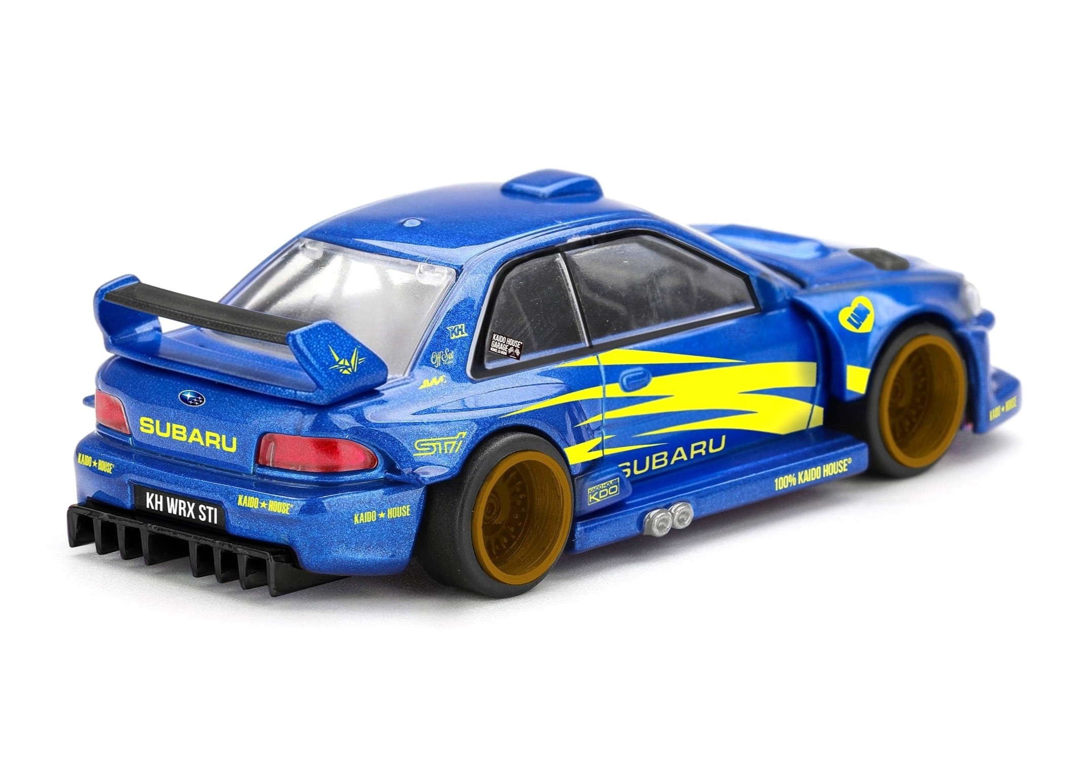 Subaru Impreza WRX STI 1998 Kaido Works V1 blue/yellow 1:64 Mini GT