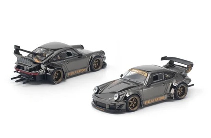 Porsche RWB 930 gun metal 1:64 Pop Race Limited
