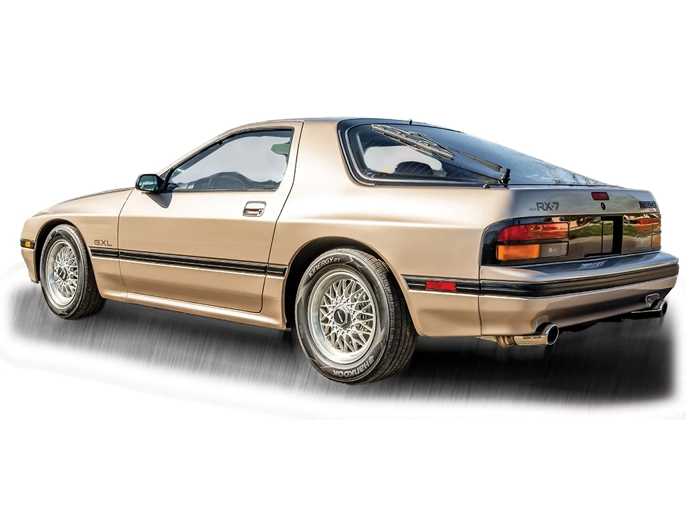 Mazda RX-7 GXL 1986 satin gold metallic 1:64 Ixo America