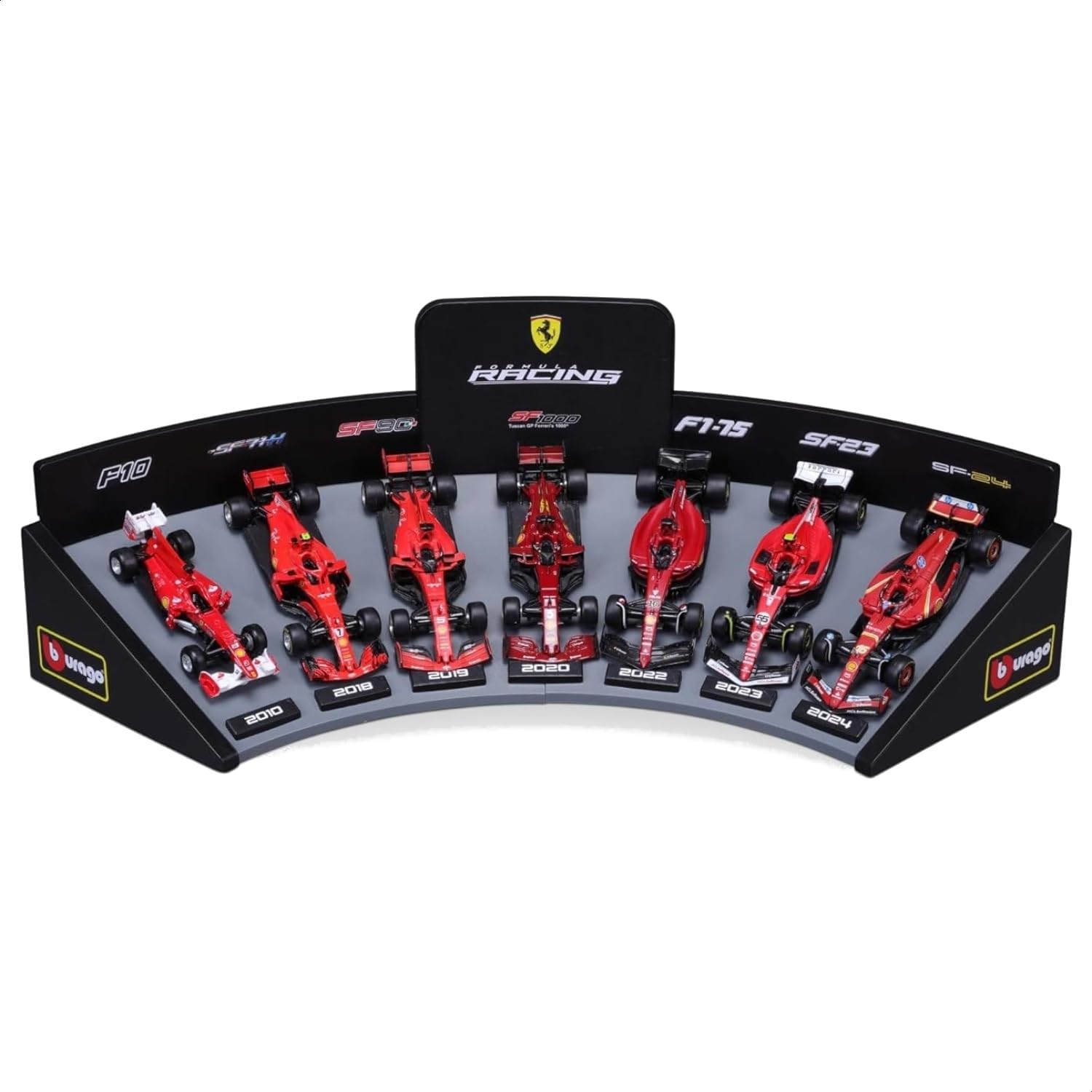 Ferrari Set - Ferrari SF90 2019-SF1000 2020-SF21 2021-F1-75 2022-SF23 2023-SF24 #16 + #55 2024 1:43 Bburago