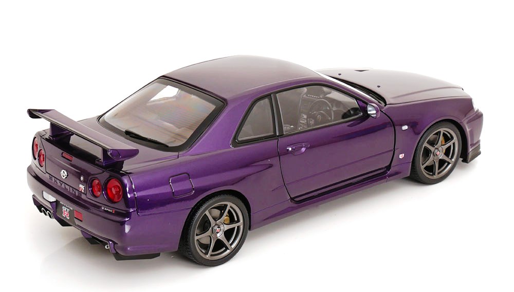 Nissan Skyline GT-R R34 V-Spec II 2001 OEM Rims purple metallic 1:12 KK Scale