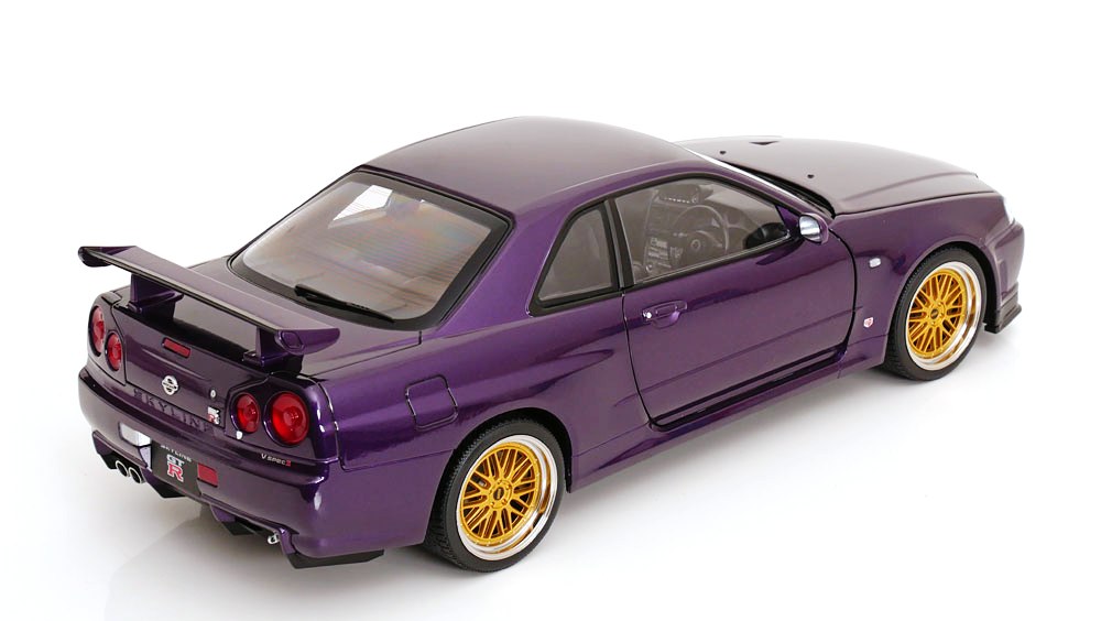Nissan Skyline GT-R R34 V-Spec II 2001 BBS Rims purple metallic 1:12 KK Scale