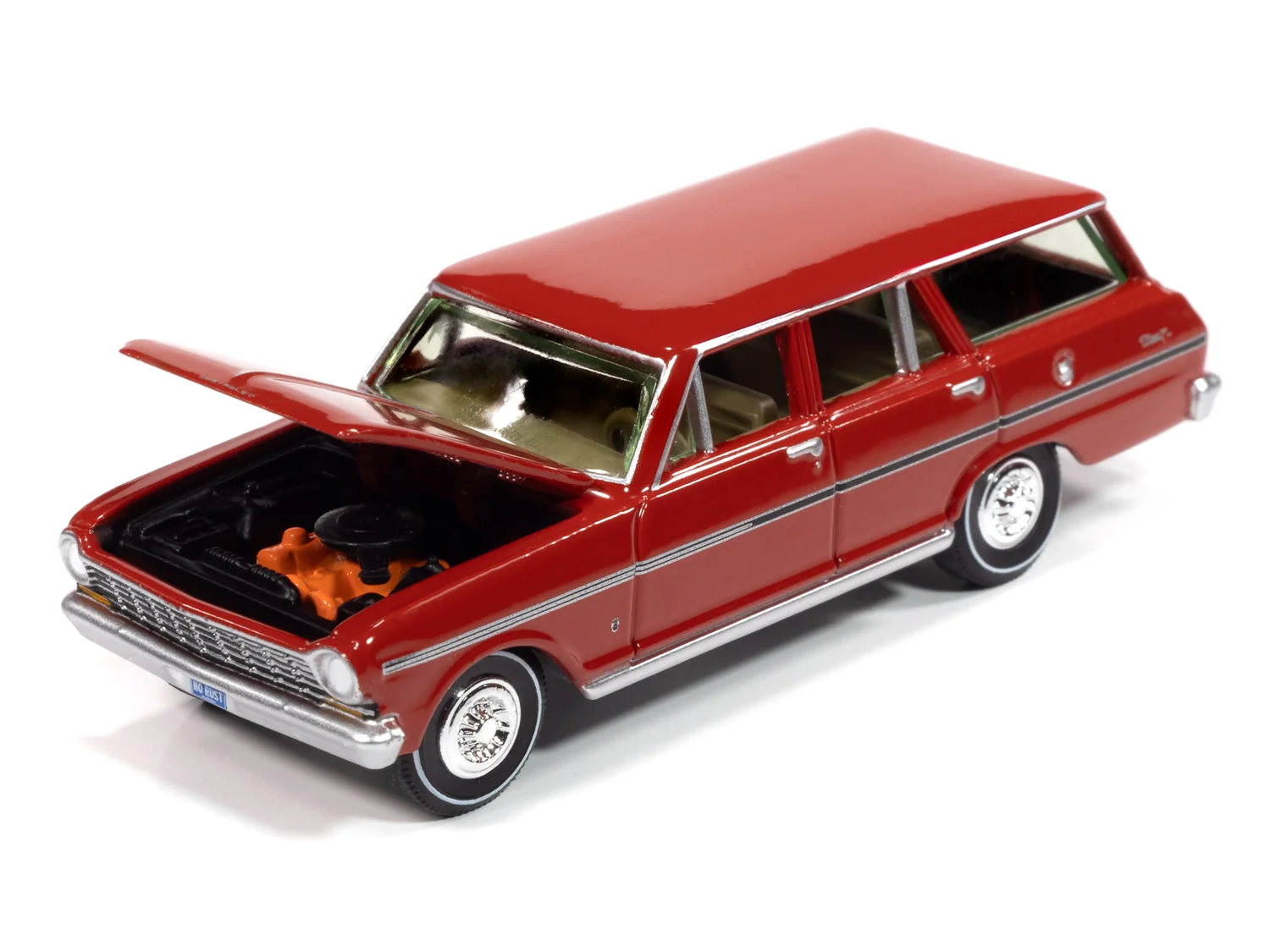 Chevrolet Nova II Wagon 1965 rally red 1:64 Auto World