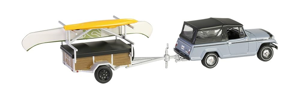 Jeep Jeepster Commando SC-1 1968 With Canoe Trailer *Hitch & Tow Series 32* 1:64 Greenlight