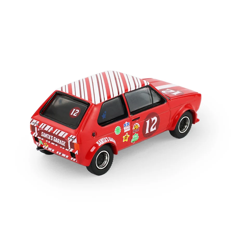 Volkswagen Golf GTI Widebody 1975 With Race Car Figure *Christmas 2025 Edition* 1:64 Greenlight