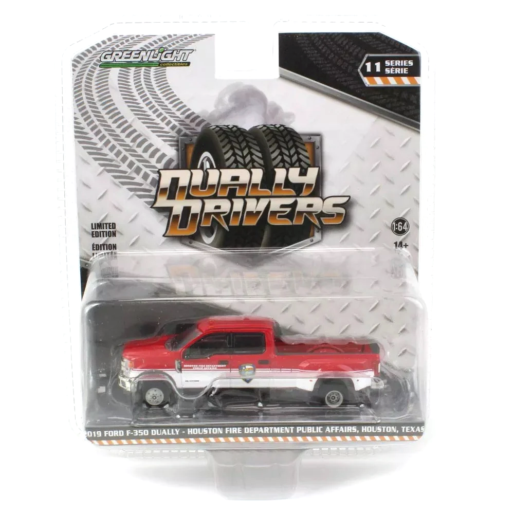 Ford F-350 Dually 2019 Houston Fire Department Public Affairs Houston Texas *Dually Drivers Series 11* red/white 1:64 Greenlight