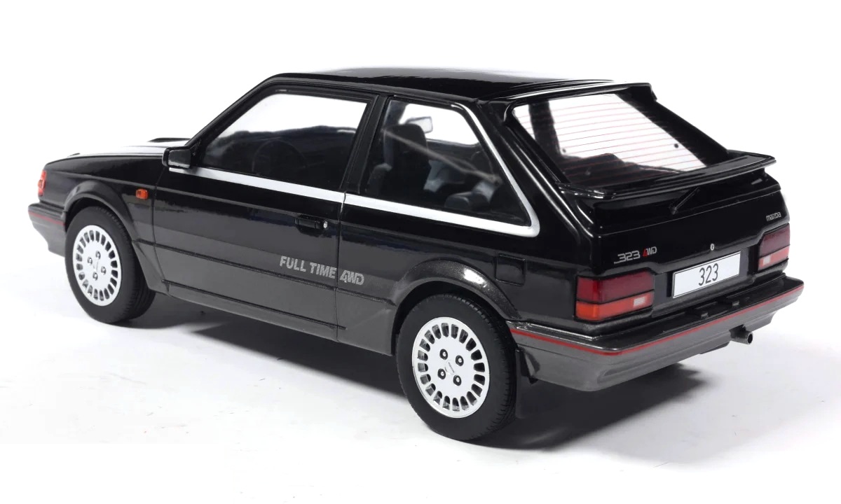 Mazda 323 4WD Turbo 1987 black 1:18 MCG Modelcar Group